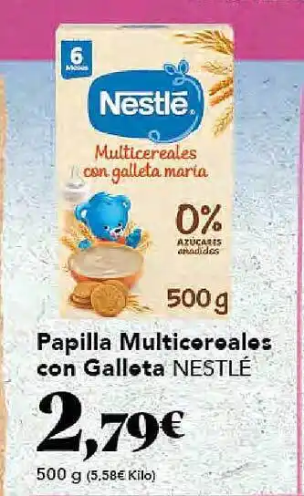 Gadis Papilla multicereales con galleta nestlé oferta