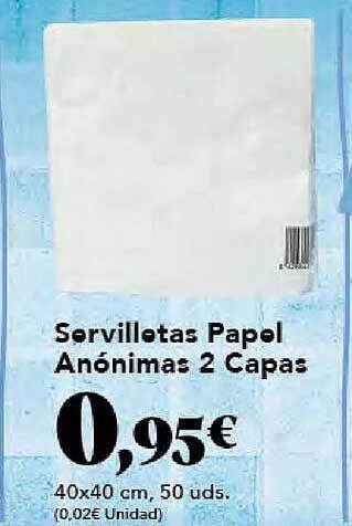Gadis Servilletas papel anónimas 2 capas oferta