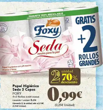 Gadis Papel higiénico soda 3 capas foxy oferta