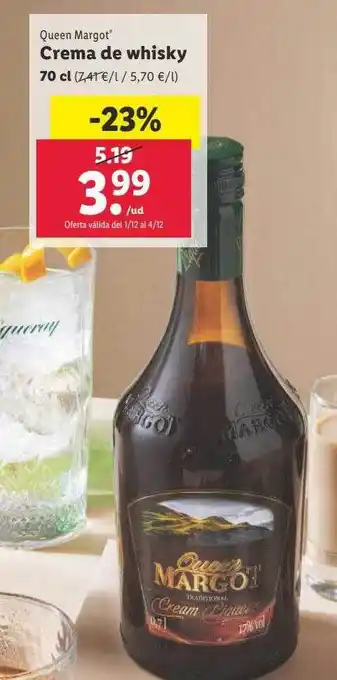 Lidl Queen margot crema de whisky oferta