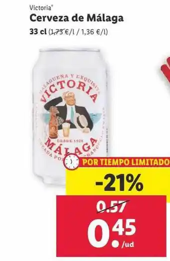 Lidl Victoria cerveza de málaga oferta