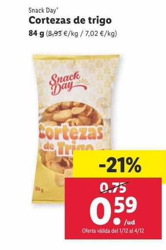 Lidl Snack day cortezas de trigo oferta