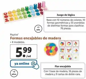 Lidl Playtive formas encajables de madera oferta