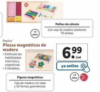 Lidl Playtive piezas magnéticas de madera figuras magnéticas palitos de cálculos oferta