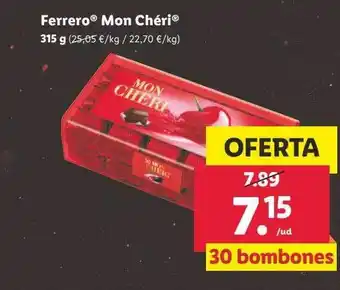 Lidl Ferrero mon chéri 315g oferta