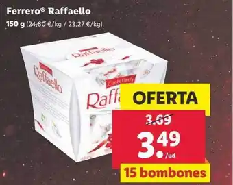 Lidl Ferrero raffaello 150g oferta