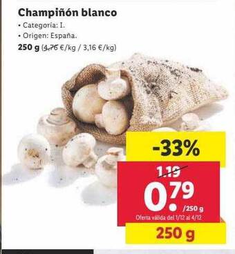 Lidl Champiñón blanco oferta
