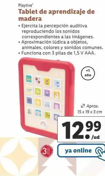 Lidl Playtive tablet de aprendizaje de madera oferta
