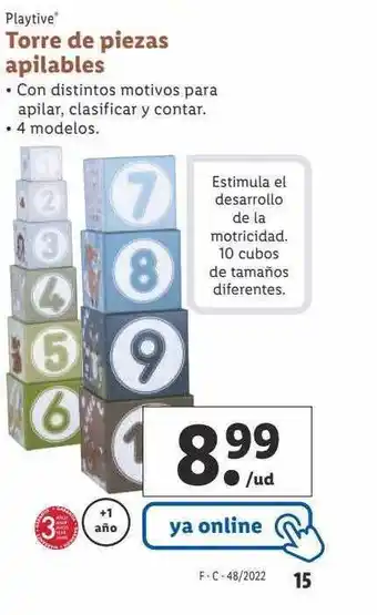 Lidl Playtive torre de piezas apilables oferta
