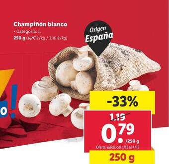 Lidl Champiñón blanco oferta