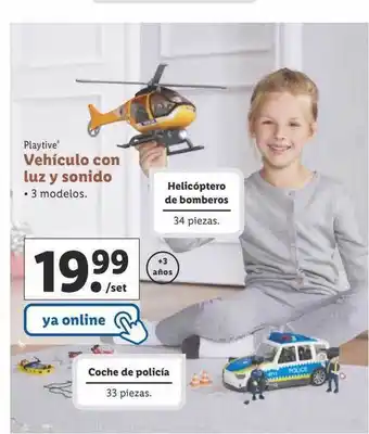 Lidl Playtive vehículo con luz y sonido oferta
