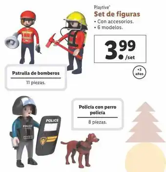 Lidl Playtive set de figuras patrulla de bomberos policia con perro policía oferta
