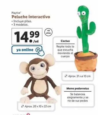 Lidl Playtive peluche interactivo oferta