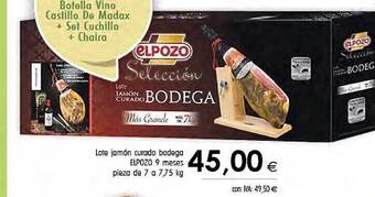 Cash Ifa Lote jamón curado bodega elpozo 9 meses pieza oferta