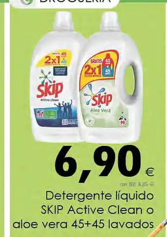 Cash Ifa Detergente líquido skip active clean o aloe vera 45+45 lavados oferta