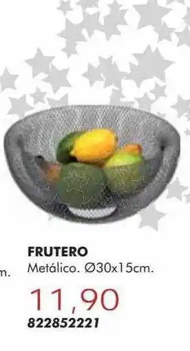 Frutero metálico ø30x15cm