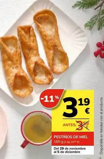 Supermercados Charter Pestiños de miel oferta
