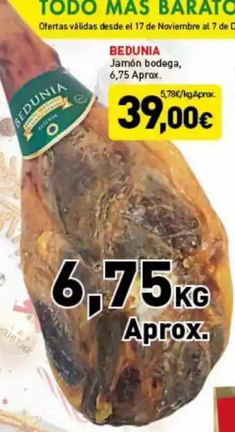 Hiperber Bedunia Jamón Bodega oferta