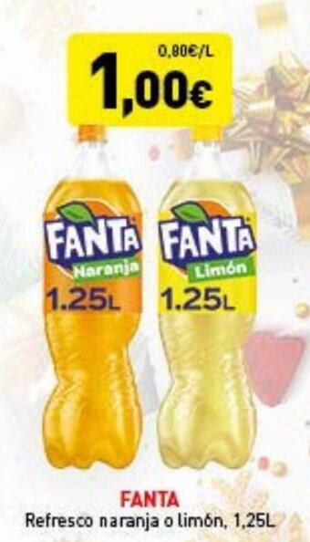 Hiperber Fanta Refresco Naranja o Limón, 1.25L oferta