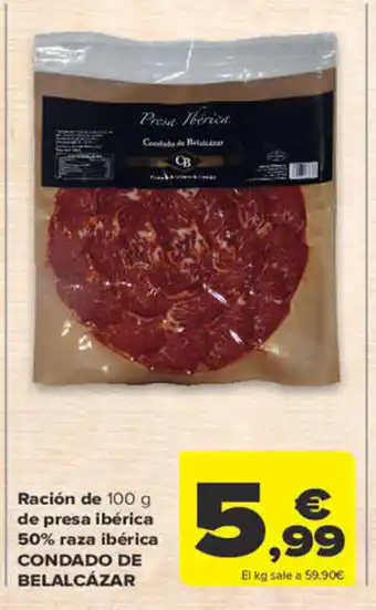 Carrefour Ración de 100g de Presa Ibérica 50% Raza Ibérica oferta