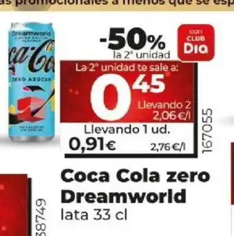 Dia Coca Cola Zero Dreamworld oferta