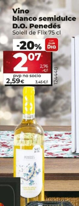 Dia Vino Blanco Semidulce D.O. Penedés oferta