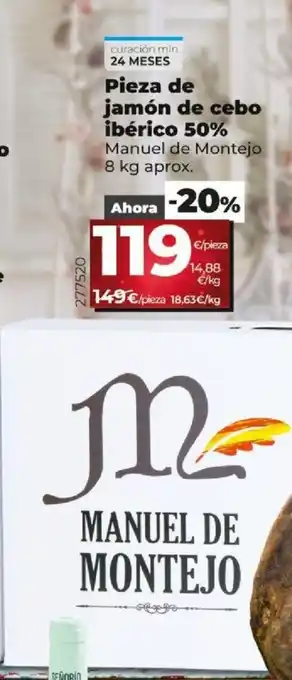 Dia Pieza de Jamón de Cebo Ibérico 50% oferta