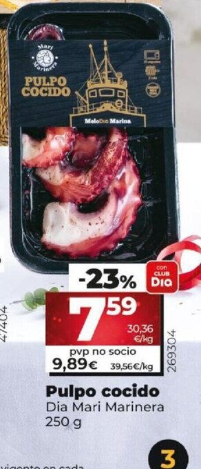 Dia Pulpo Cocido oferta