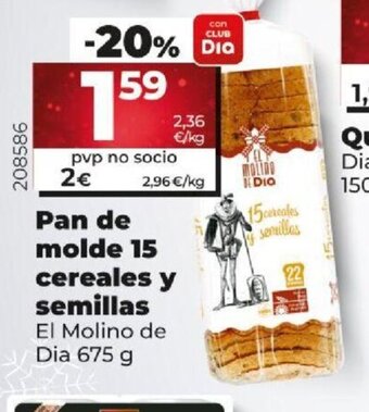 Dia Pan de Molde 15 Cereales y Semillas oferta
