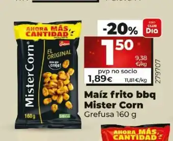 Dia Maíz Frio BBQ Mister Corn oferta