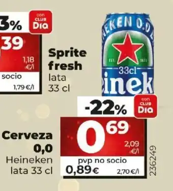 Dia Cerveza 0.0 Heineken Lata 33cl oferta
