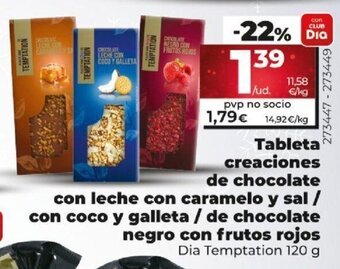 Dia Tableta Creaciones de Chocolate con Leche Con Caramelo y Sal oferta