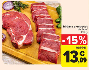 Carrefour Mitjana o Entrecot de Boví oferta