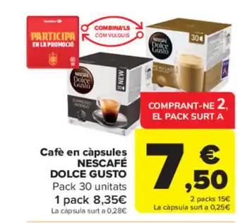 Carrefour Cafè en Capsules Nescafé Dolce Gusto oferta