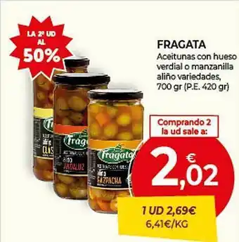 CashDiplo La 2a ud al 50% fragata aceitunas con hueso verdial o manzanilla aliño variedades oferta