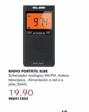 Coinfer Radio portátil elbe oferta
