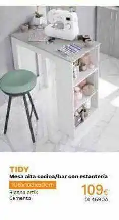 Mi Bricolaje Tidy mesa alta cocina bar con estantería oferta