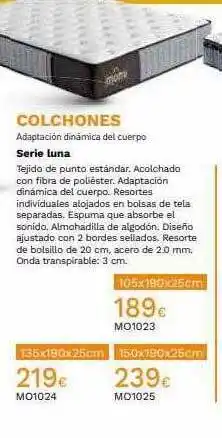 Mi Bricolaje Colchones serie luna oferta