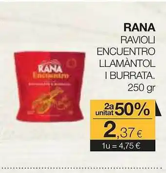 Plusfresc 2a unitat 50% rana ravioli encuentro llamàntol i burrata oferta