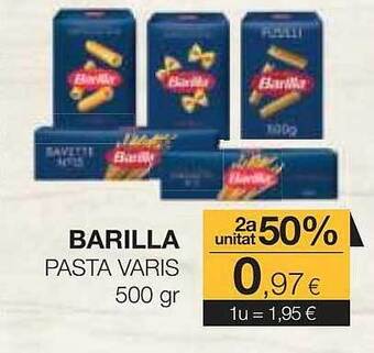 Plusfresc 2a unitat 50% barilla pasta varis oferta