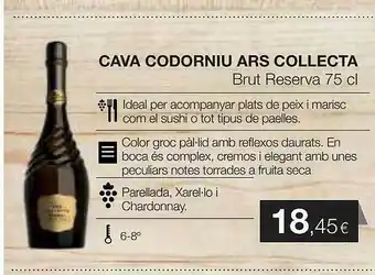Plusfresc Cava cordorniu ars collecta brut reserva oferta