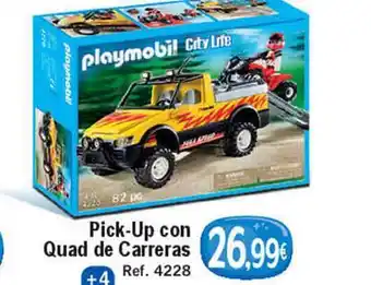 Playmobil city life pick-up con quad de carreras