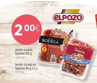 Coviran Jamón curado lonchas 100g / Jamón curado en taquitos 65gx2 u oferta