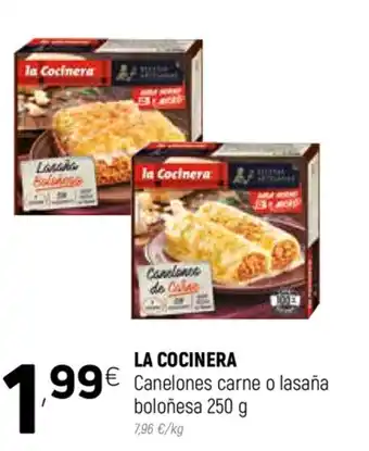 Coviran La Cocinera Canelones carne o lasaña boloñesa 250g oferta