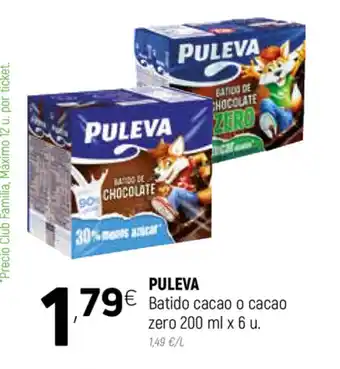 Coviran Puleva Batido cacao o cacao zero 200ml x 6 u oferta