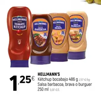 Coviran Hellmann's Ketchup bocabajo 486g Salsa barbacoa, brava o burguer 250ml oferta