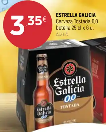 Coviran Estrella Galicia Cerveza Tostada 0,0 botella 25cl x6u oferta