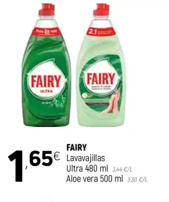 Coviran Fairy Lavavajillas Ultra 480ml Aloe vera 500ml oferta