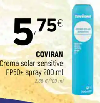 Coviran Coviran Crema solar sensitive FP50+ spray 200ml oferta
