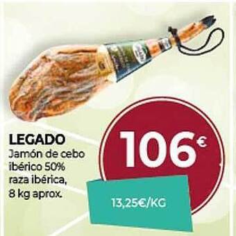 CashDiplo Legado jamón de cebo ibérico 50% raza ibérica oferta